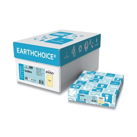 Domtar Paper Card Stock, 110 Lb, 8.5 X 11, Canary Yellow, 250PK 97754900